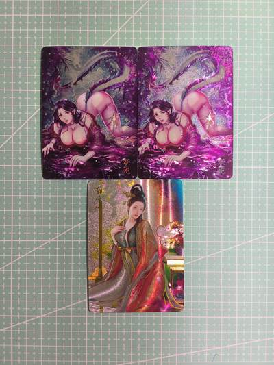 C先生卡牌 第8期 豪杰传亲签 西游姬亲签 卡德曼亲签 人间传亲签（品控显微镜勿拍！默认微瑕。持续收拍品中。。欢迎送拍） - 【粗闪】燎原玲姐 生肖辰龙+幻粗李师师 共3张
