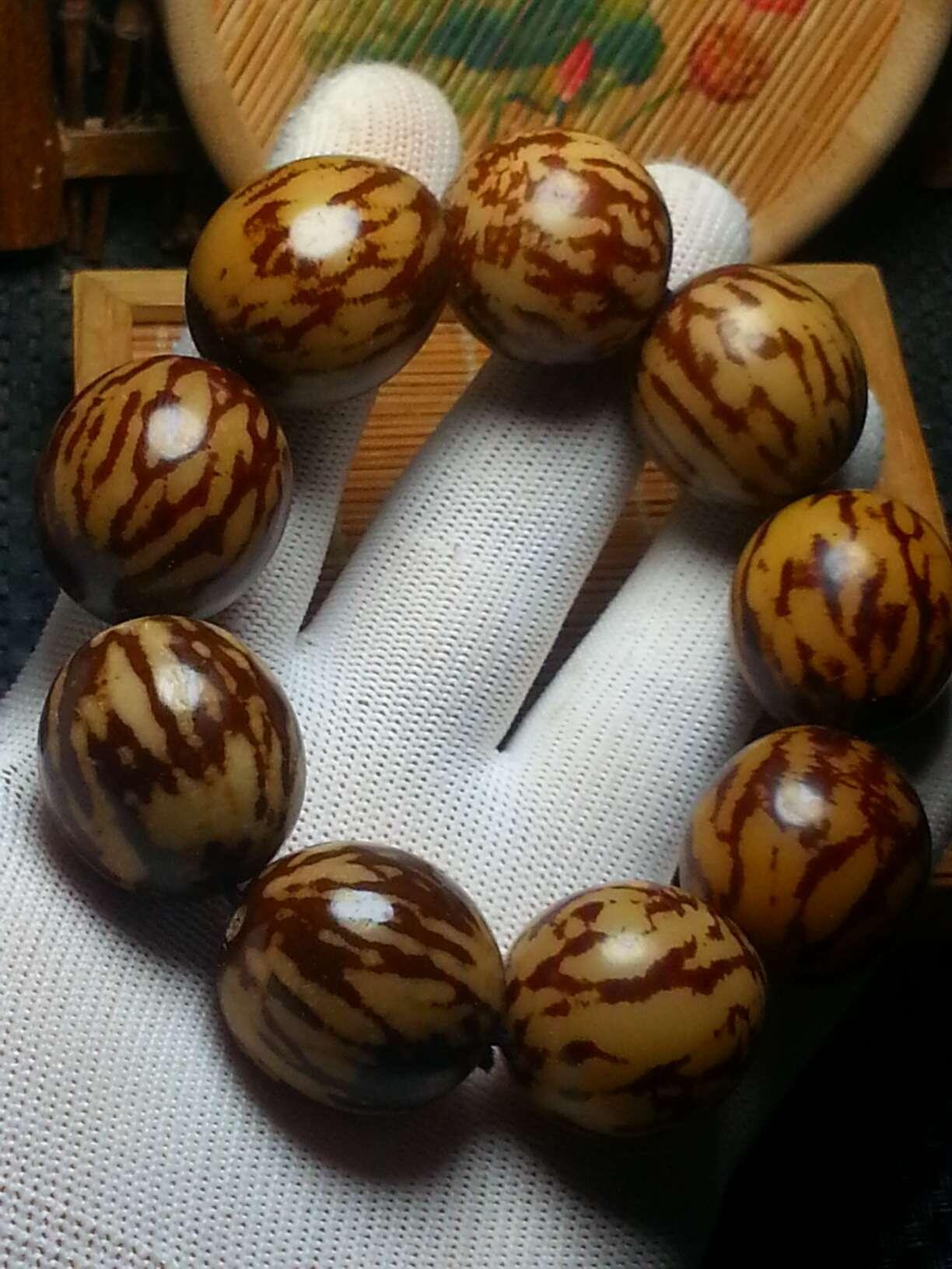 天然虎斑纹菩提根大手串(38024)