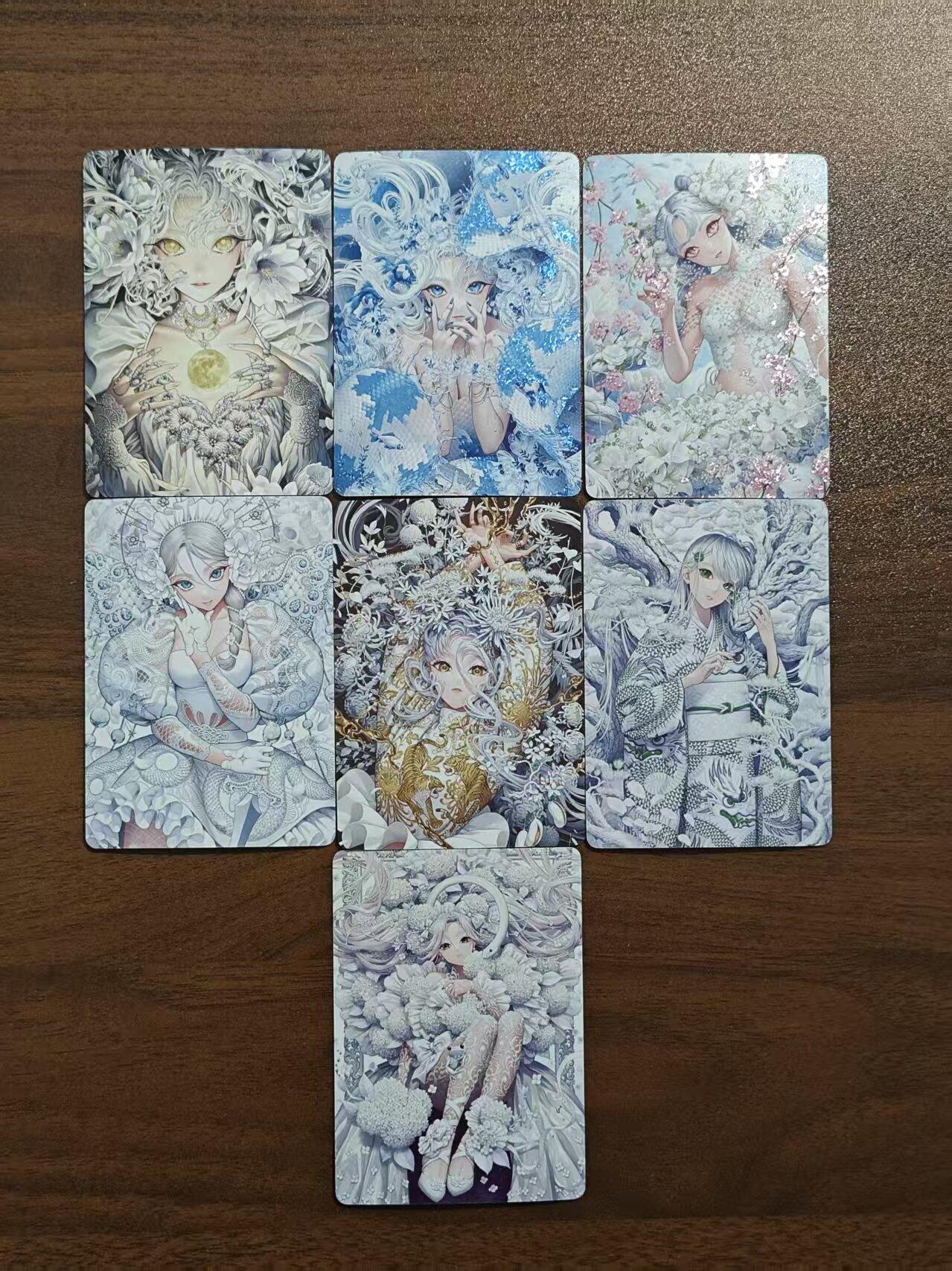 光影卡牌第18期，各家亲签，燎原豪杰传，持续收拍品 唯美精扣彩闪卡，一套7张 
