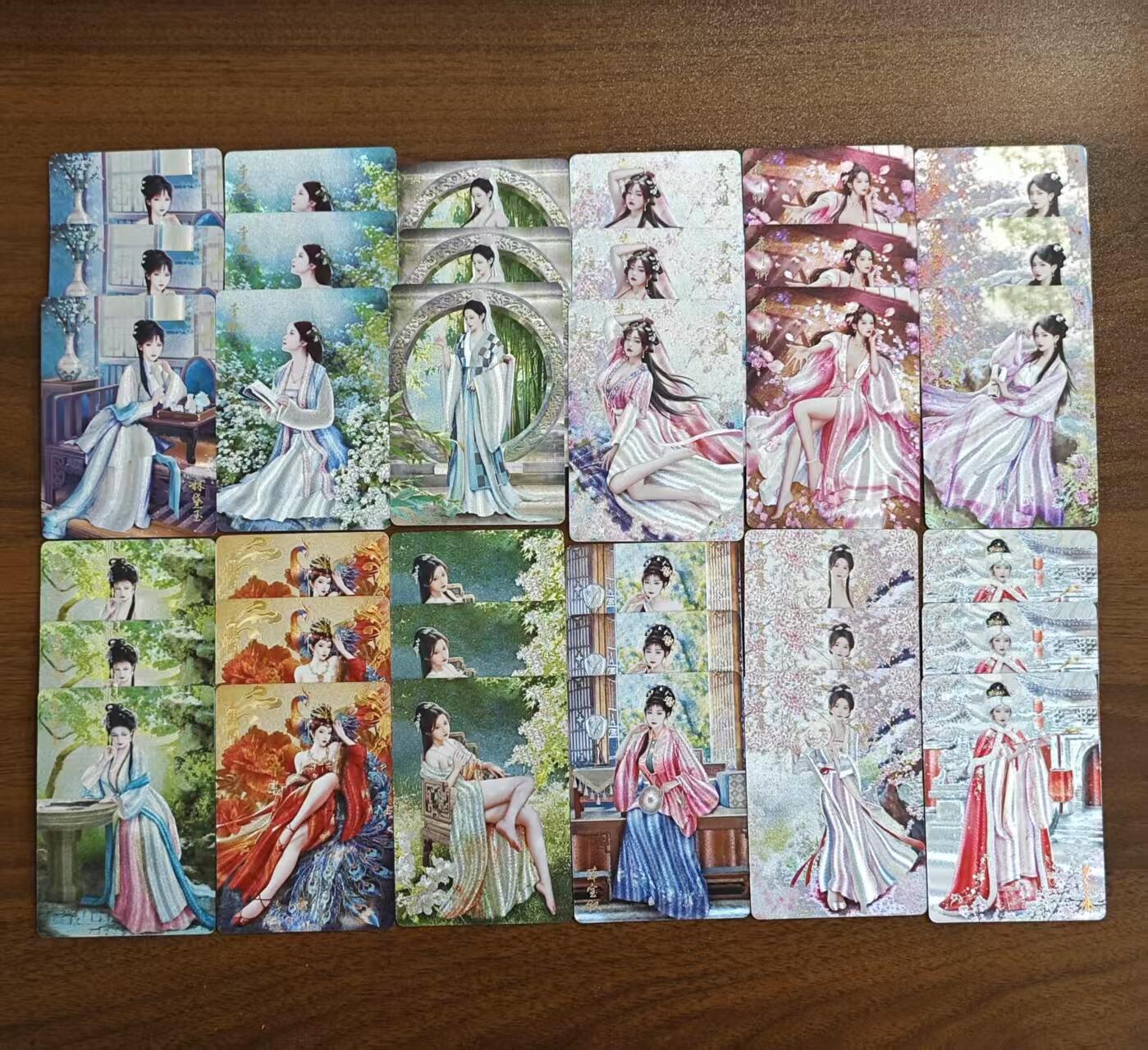 光影卡牌第18期，各家亲签，燎原豪杰传，持续收拍品 燎原如梦红楼金陵十二钗粗闪卡，一套36张 