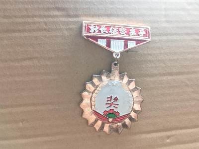 玉仁红藏首场徽章钱币拍卖（捡漏）上面👆图片有群加群7：40同拍 - 长征突击手早期版（背六冶团委）颁给全国优秀团员