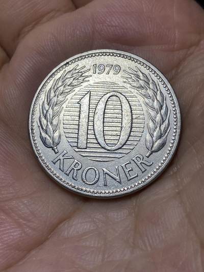2025年第七十三场(总第九十九场）外国好品散币(免佣金) - 好品厚币–丹麦🇩🇰1979年10克朗大面值(玛格丽特二世，B; B版，首发年仅发行2年)