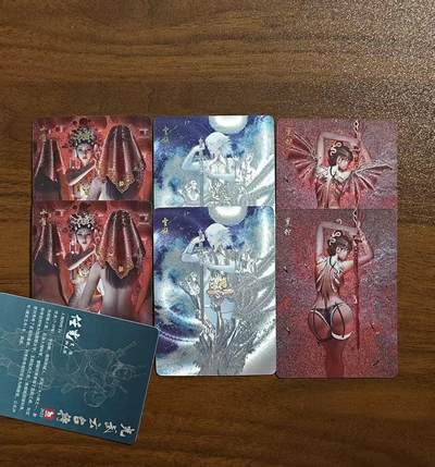 光影卡牌第18期，各家亲签，燎原豪杰传，持续收拍品 - st刷子妖姬传小唯雪妖黑蛇幻彩粗闪卡，一套6张