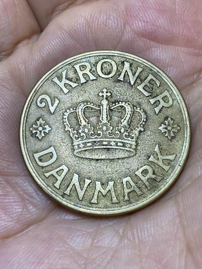 2025年第七十三场(总第九十九场）外国好品散币(免佣金) 价高稀少年份–丹麦🇩🇰1938年2克朗大币(克里斯蒂安十世时期，N; GJ版)