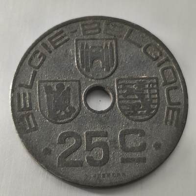 Krab外币市集Vol.22 - 比利时1944年25分