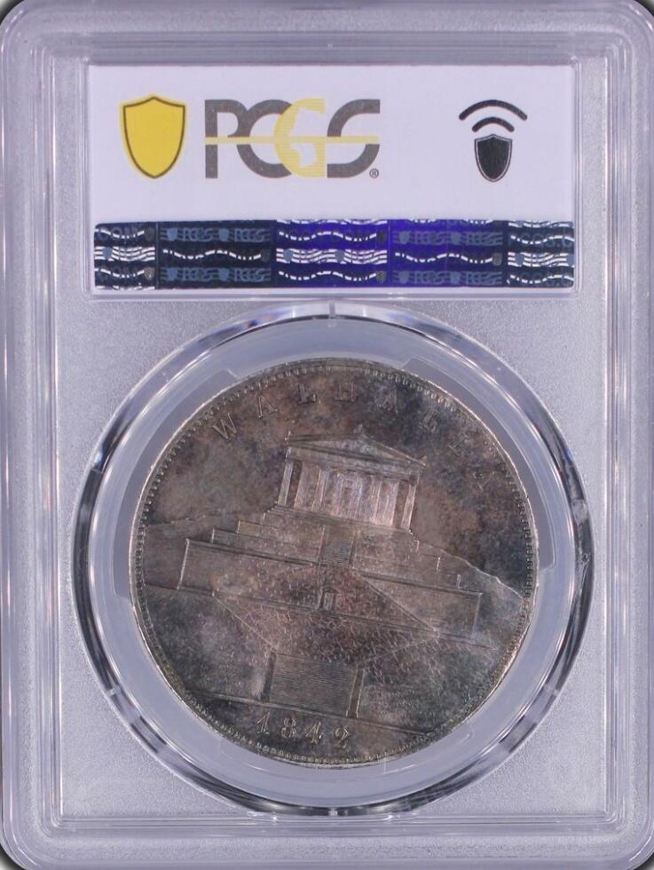 PCGS-MS64PL 1842 巴伐利亚-瓦哈拉2泰勒银币