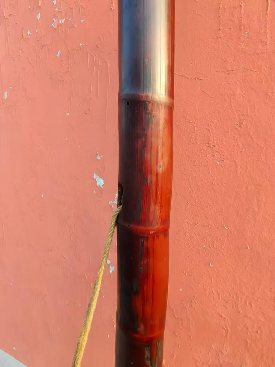 紫竹吊壶架，紫红包浆，可自由伸缩，尺寸如图