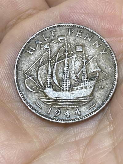 2025年第七十四场(总第一百场）外国好品散币(免佣金) - 英国🇬🇧1944年半便士(乔治六世第一版，印度皇帝版)