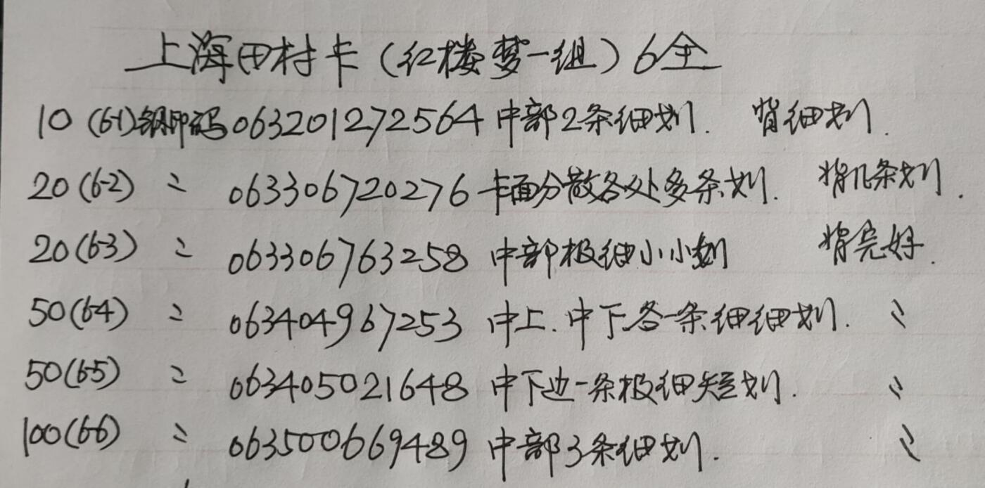 公藏第54期裸卡拍卖