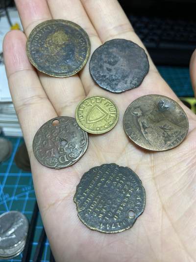 2025年第七十三场(总第九十九场）外国好品散币(免佣金) 差品欧洲老铜币、铜章6枚