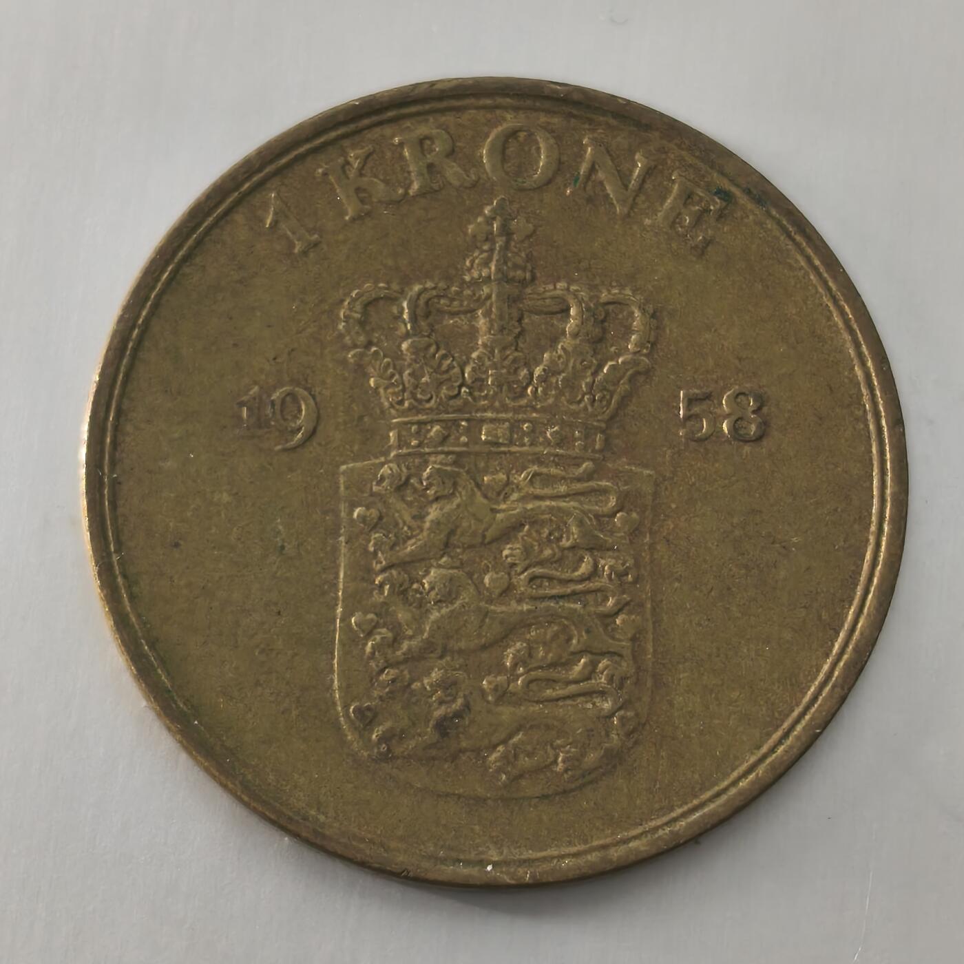 Krab外币市集Vol.22 丹麦1958年1克朗