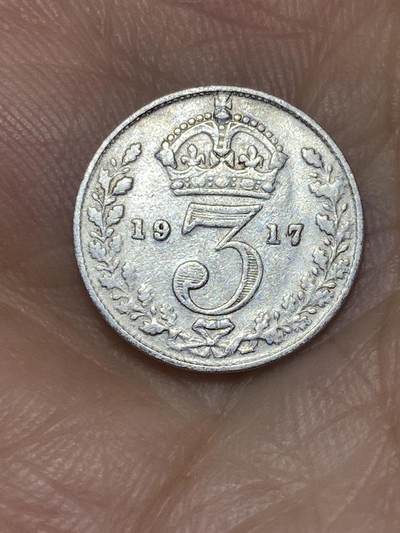 2025年第七十四场(总第一百场）外国好品散币(免佣金) - 英国🇬🇧1917年3便士银币(乔治五世第一版，925高银)