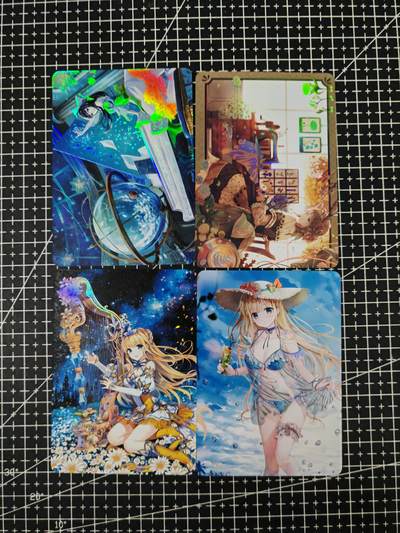 铃鹿第六期（提示一：自制卡难免瑕疵，可能存在撞角爆边等出厂瑕疵，介意慎拍；提示二：参拍请慎重，跑单押金不退的）） - 动漫美女彩闪4张