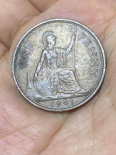 2025年第七十四场(总第一百场）外国好品散币(免佣金) - 英国🇬🇧1961年1便士(伊丽莎白二世青年桂冠第二版)