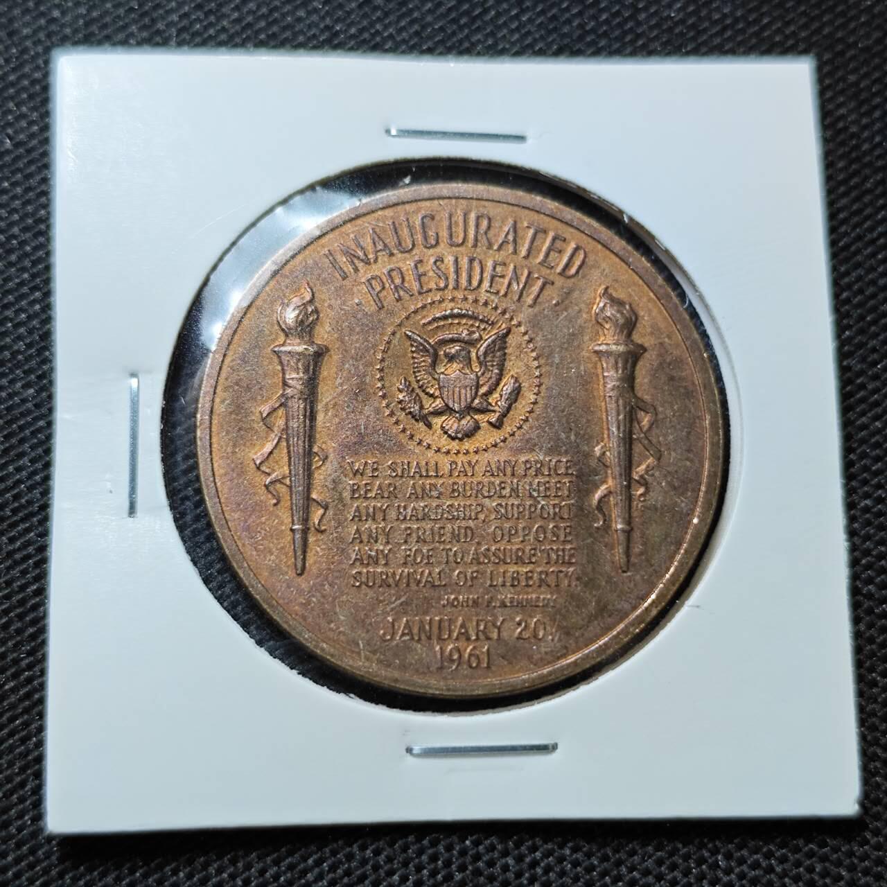 KK钱币收藏小铺 第314期 2月预留时间 周末发货 1961美国肯尼迪总统纪念章 