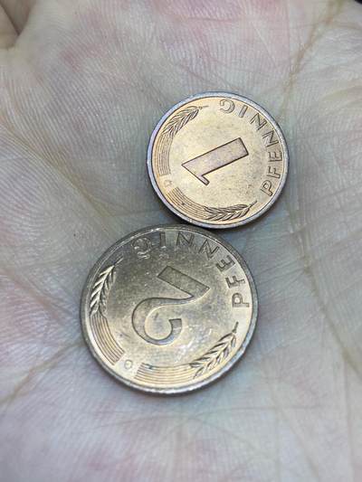 2025年第七十三场(总第九十九场）外国好品散币(免佣金) - 原光好品–德国🇩🇪2枚：1977年1芬尼，1980年2芬尼