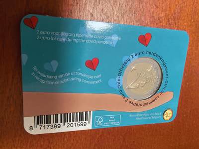 长老汇蛇年精选第三十场拍卖 2022比利时医疗工作者2欧元，卡装，7.5万枚，法语版