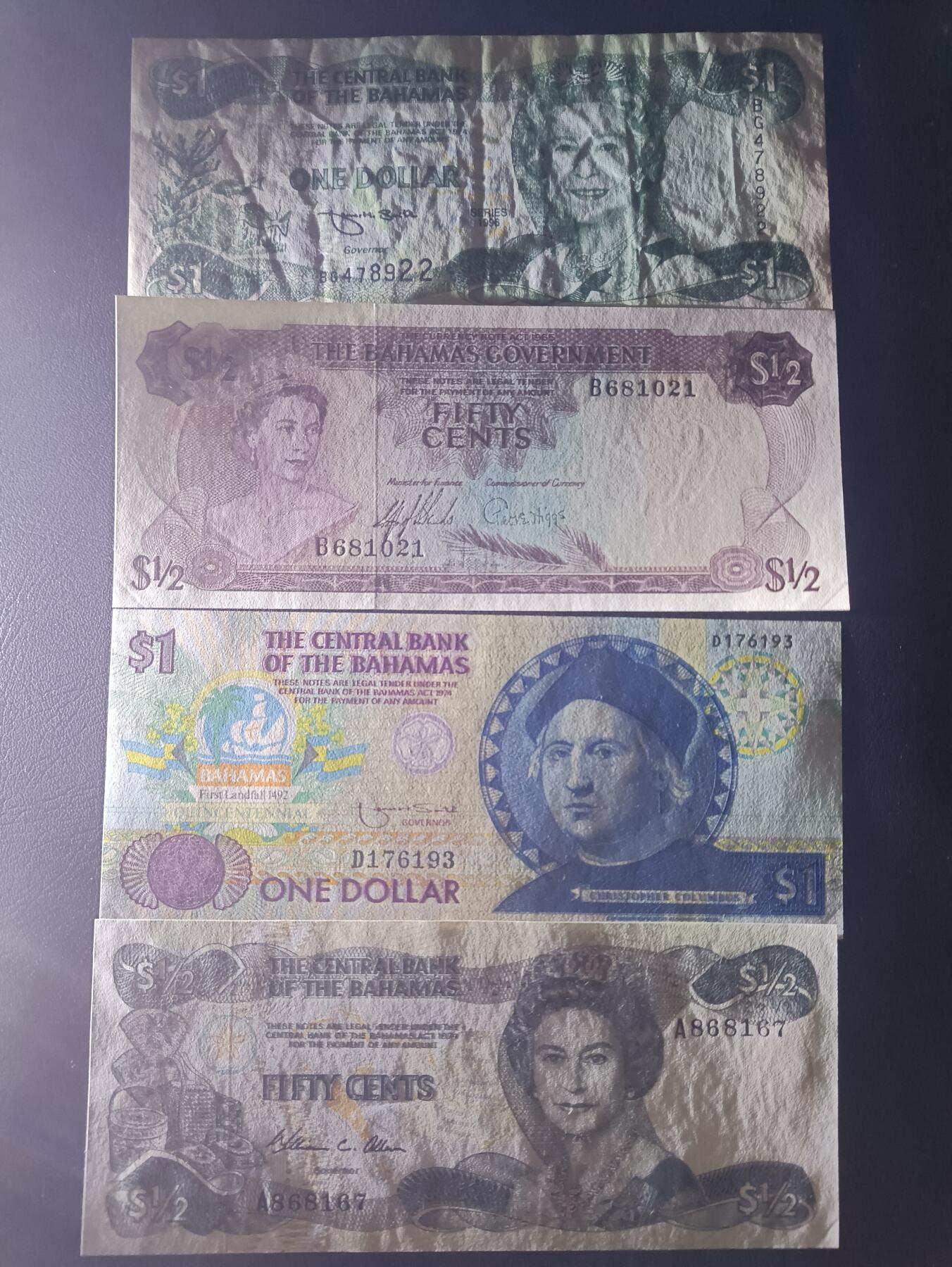 2025八月第一期（总186期） 【岁】巴哈马纸币批量四张流通品相—UNC