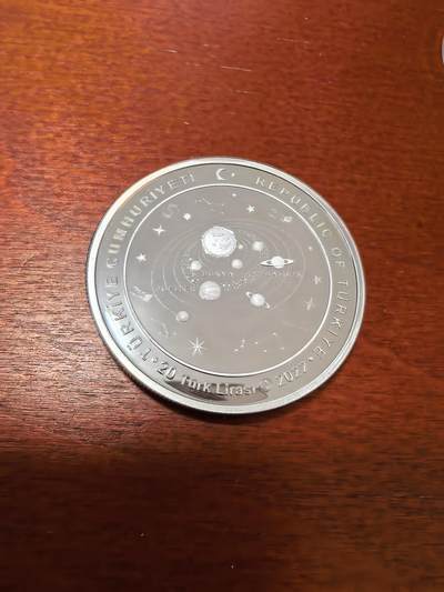 长老汇蛇年精选第三十场拍卖 2022土耳其伽利略20里拉精制银币，1盎司925银，3000枚