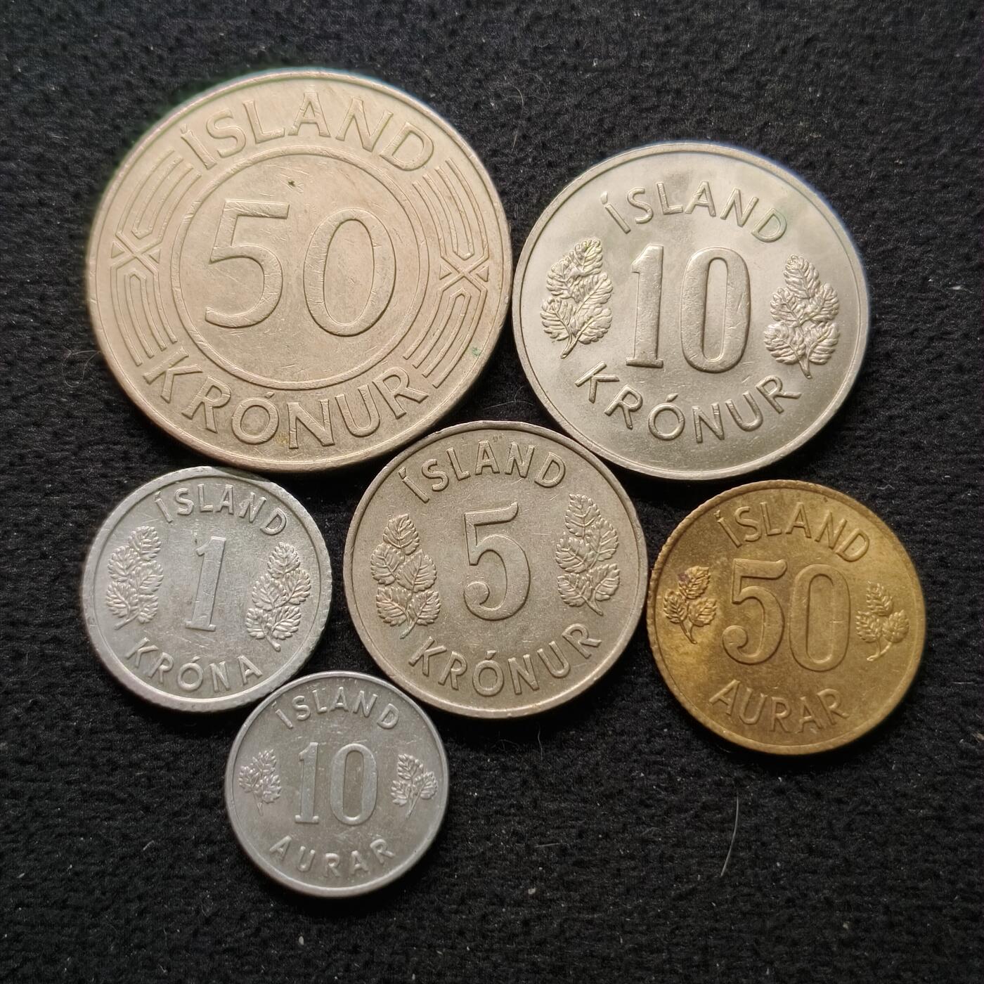【全场包邮】纯粹捡漏拍447场 冰岛70年代第五版6枚套币