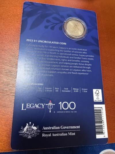 长老汇蛇年精选第三十场拍卖 2023澳大利亚家庭传承百年1元铝铜币，卡装，3万枚