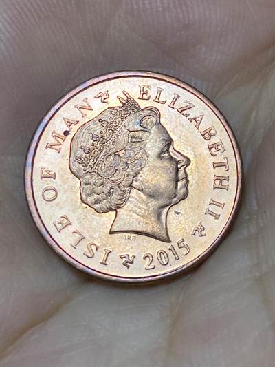 2025年第七十三场(总第九十九场）外国好品散币(免佣金) 英属马恩岛2015年1便士(伊丽莎白二世老年，PM AA)