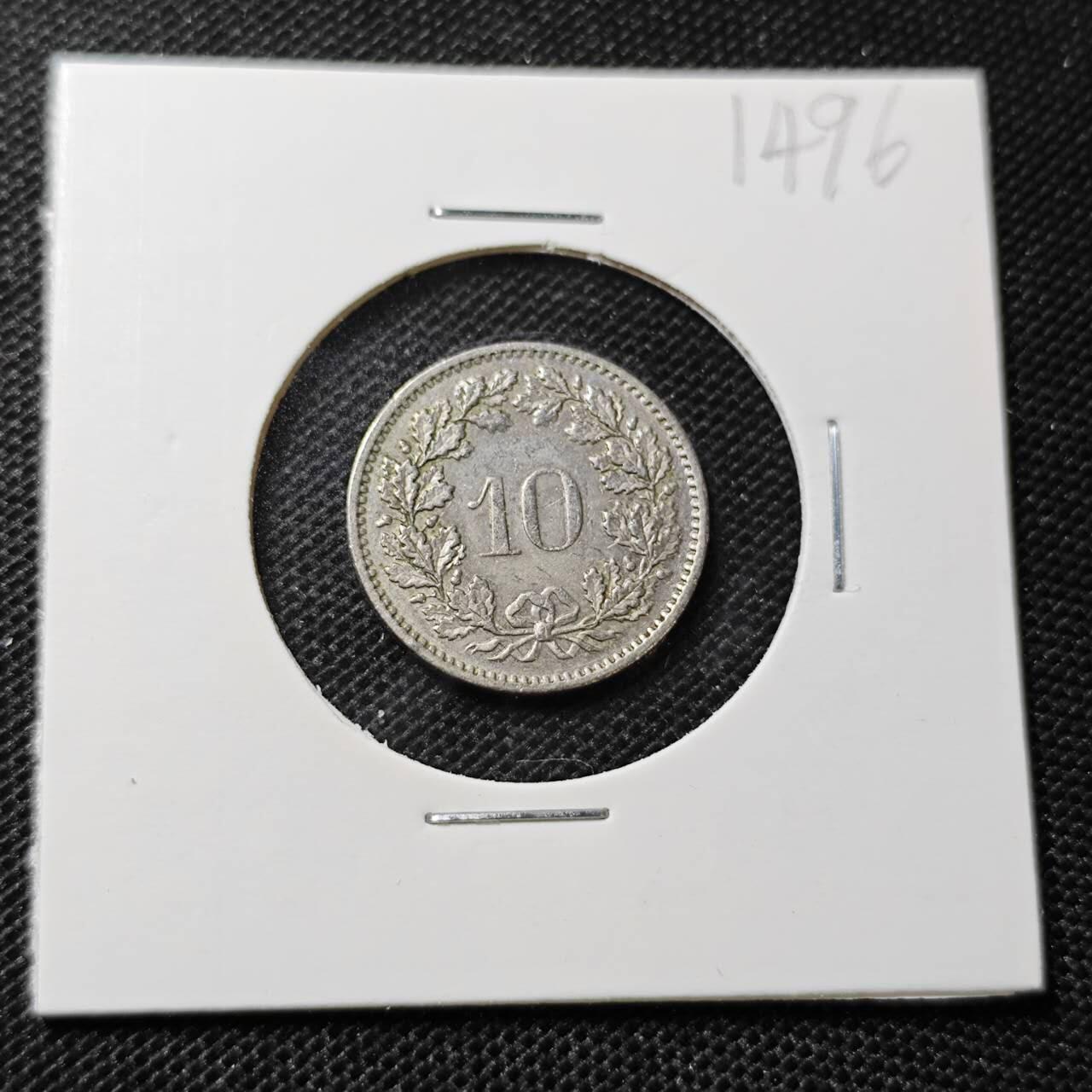 KK钱币收藏小铺 第314期 2月预留时间 周末发货 1974瑞士10分 