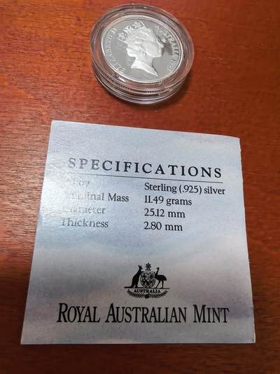 长老汇蛇年精选第三十场拍卖 1993澳大利亚保护土地1澳元精制银币，原盒证，2万枚，克书110美金
