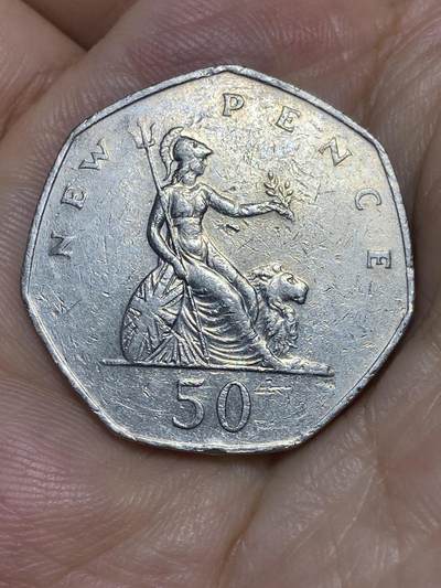 2025年第七十三场(总第九十九场）外国好品散币(免佣金) - 英国🇬🇧1979年50新便士(伊丽莎白二世中年花冠，十进制第一版)