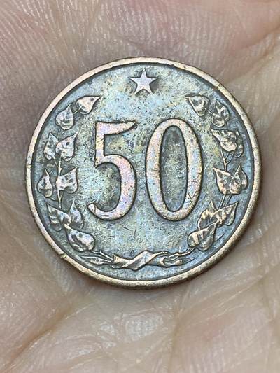 2025年第七十四场(总第一百场）外国好品散币(免佣金) - 捷克斯洛伐克1963年50赫勒(社会主义共和国时期，首发年)