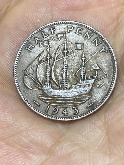 2025年第七十四场(总第一百场）外国好品散币(免佣金) - 英国🇬🇧1943年半便士(乔治六世第一版，印度皇帝版)