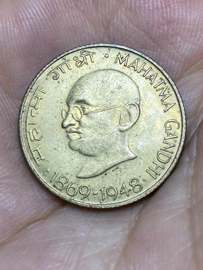 2025年第七十三场(总第九十九场）外国好品散币(免佣金) 印度🇮🇳1969年20派沙(圣雄甘地诞辰100周年，钻石标B版孟买造)