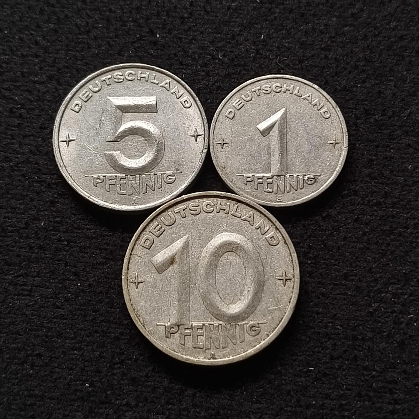 【全场包邮】纯粹捡漏拍447场 德国民主德国1952-1953年3枚套币