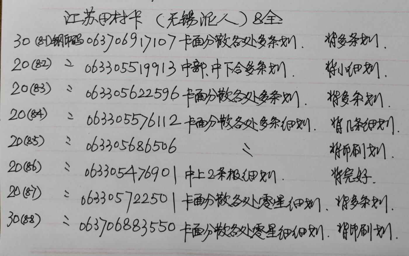 公藏第54期裸卡拍卖