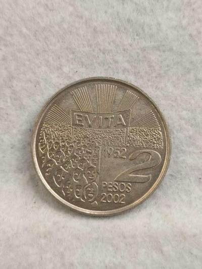 G&W世界散币，银币处理专场（第26场） - 阿根廷2002年2比索 伊娃  庇隆