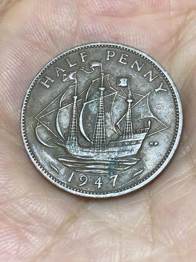 2025年第七十四场(总第一百场）外国好品散币(免佣金) - 英国🇬🇧1947年半便士(乔治六世第一版，印度皇帝版)