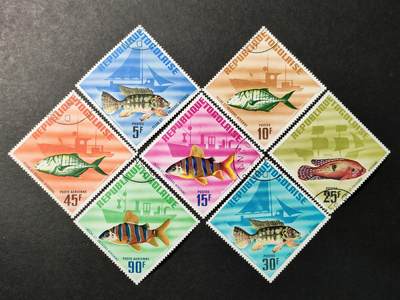 ↓君缘收藏546期☞钱币邮品↓无佣金、可寄存、满30元包邮  - 多哥邮票，1967年非洲鱼类菱形邮票7全