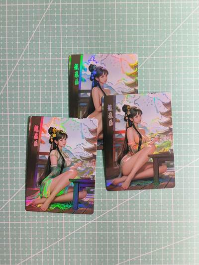C先生卡牌 第8期 豪杰传亲签 西游姬亲签 卡德曼亲签 人间传亲签（品控显微镜勿拍！默认微瑕。持续收拍品中。。欢迎送拍） - 【彩闪】鸡腿卡牌《佳人录》赵飞燕 三渐变