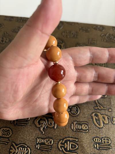 手串，小玉件杂项 猴头圆珠手串14mm