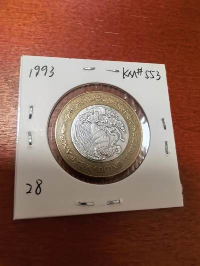 长老汇蛇年精选第三十场拍卖 1993墨西哥10新比索双金属币，内银外铜