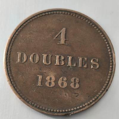 Krab外币市集Vol.22 - 根西岛1868年4道布_bent