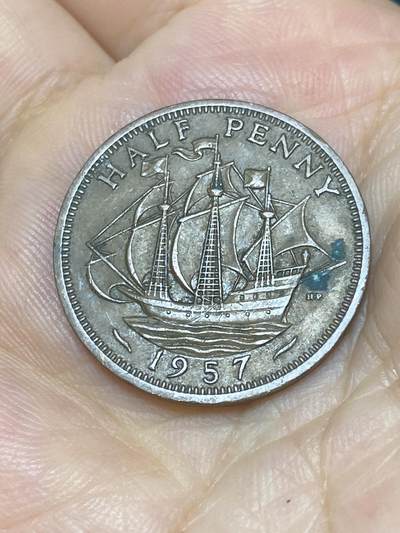 2025年第七十四场(总第一百场）外国好品散币(免佣金) - 英国🇬🇧1957年半便士(伊丽莎白二世青年桂冠第二版)