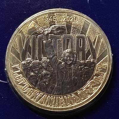 【全场包邮】纯粹捡漏拍448场 - 英国2020年2镑欧洲胜利日75周年双色纪念币-Change Checkerd封装