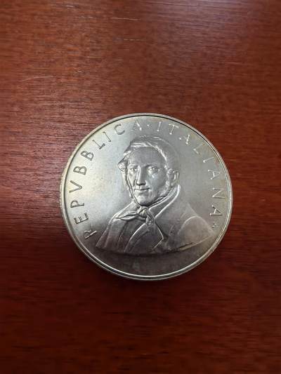 长老汇蛇年精选第三十场拍卖 1985意大利曼佐尼诞辰200周年500里拉银币，11克835银