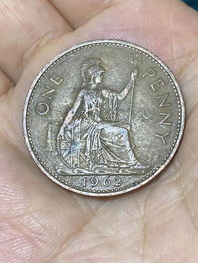 2025年第七十四场(总第一百场）外国好品散币(免佣金) - 英国🇬🇧1962年1便士(伊丽莎白二世青年桂冠第二版)
