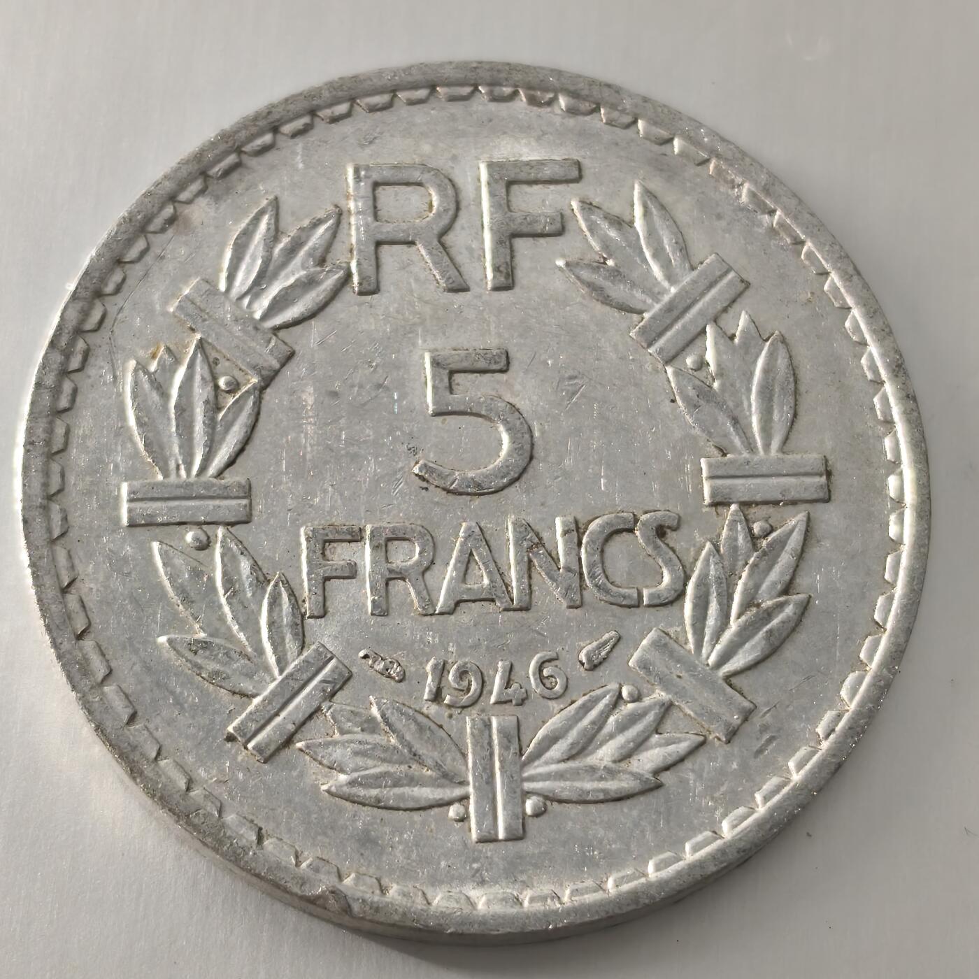 Krab外币市集Vol.22 法国1946年5法郎