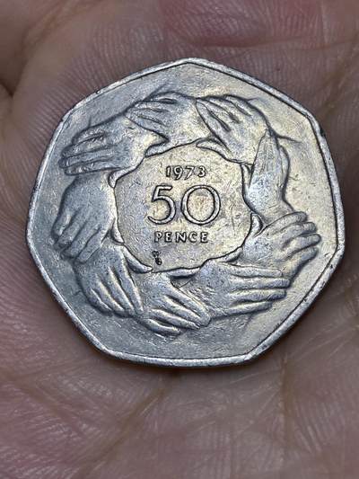 2025年第七十三场(总第九十九场）外国好品散币(免佣金) - 英国🇬🇧1973单年份50便士(英国加入欧洲经济共同体纪念币)