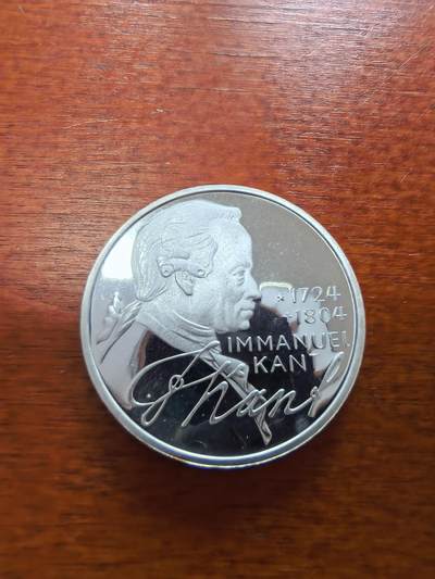 长老汇蛇年精选第三十场拍卖 1974西德康德诞辰250周年5马克精制银币，11.2克625银（2）