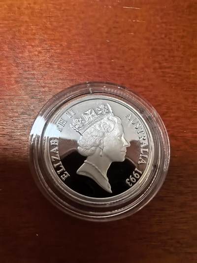 长老汇蛇年精选第三十场拍卖 1993澳大利亚保护土地1澳元精制银币，原盒证，2万枚，克书110美金