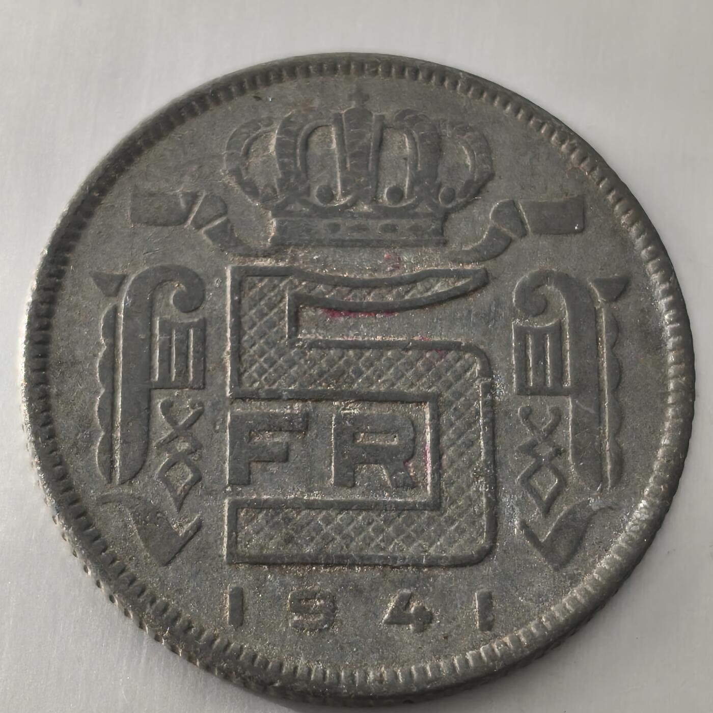 Krab外币市集Vol.22 比利时1941年5法郎